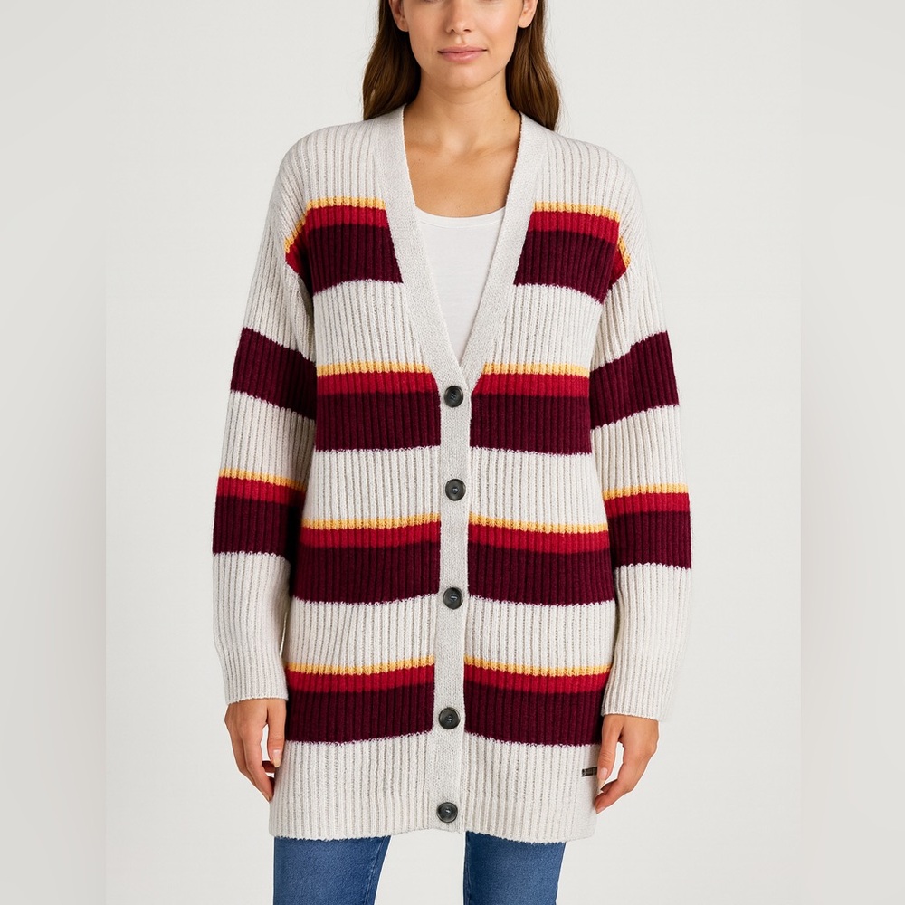 Scotch & Soda midi length knit striped cardigan M New